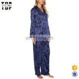 Chinese Clothing Manufacturers Woman Customized Print Satin Pajamas Sleepwear thumbnail-4