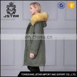 Hot Sale Top Quality Green Military Style Apparels Long Fur Clothing thumbnail-4