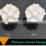Hot New Products 2016 Gold or Silver Plating Flower Shape Pearl Magnet Scraf Clip