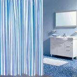 Microfiber Satin Stripe Fabric Shower Curtain Liner Water Proof Hotel Bathroom Curtain 72x72inch-White thumbnail-4