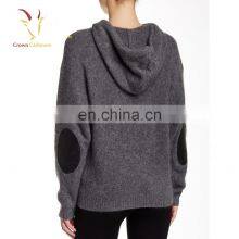 Ladies Cashmere Pullover Hoodie Sweaters With Kangaroo Pocket thumbnail-2