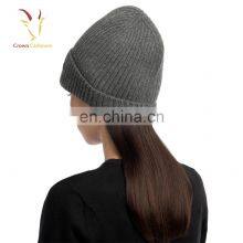 Women Winter Grey Cashmere Hat Cashmere Wool Beanie Cap