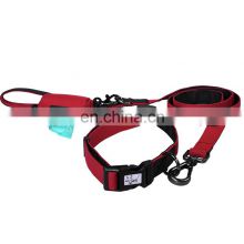 Hot selling dog oxford waterproof collars outdoor dog collars and leashes set custom with dog poop bag
