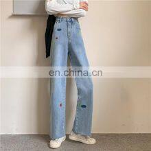 Wholesale Customization Women's Trousers Jeans Fall Loose Straight-leg Jeans Pants High Waist Pants Fashion Loose Trousers thumbnail-3