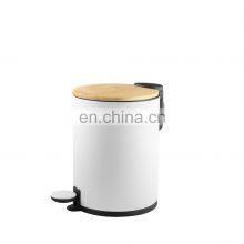 2020 Bamboo Products Wholesale Pedal Bin Waste Bin 3L 5L White Black thumbnail-3