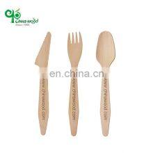 Yada Manufacturer Ecofriendly Cutlery 185mm Disposable Birch Dessert Wooden Knives Forks Spoons Degradable Tableware thumbnail-1