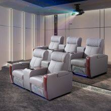 Private Villa Audio-visual Room Leather Electric Sofa Home Theater Electric Multi-functional Sofa Combination thumbnail-1