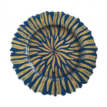 Luxury Events Blue And Gold Colored Charger Glass Under Plate For Wedding Table thumbnail-1