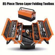 85-Piece Three-Layer Folding Toolbox, Multi-Function Hand Tool Set, Triple Stack Repair Kit for Home, Garage & Automotive Use thumbnail-3