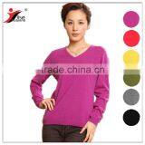 Women's v Neck Cashmere Flat Knitting Sweater thumbnail-1