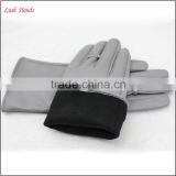 2016 Ladies Spring Fashion Grey All Kinds of Leather Hand Gloves With Ring thumbnail-4