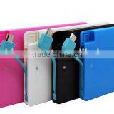 Ultra Thin Credit Card Mobile Power Bank 2500 Mah Polymer With Built In USB Cable Pocket Power External Battery Charger