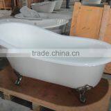 1700mm Long Classic Slipper Cast Iron Bath Tub With Gold Clawfoot thumbnail-3