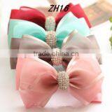 Colors Chiffon Ribbons Rhinestone Hair Bow Bow Hair Jewelry thumbnail-2
