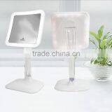Square Mirror With Led Lighting Stand Desktop Mirror