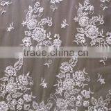 Embrodery Cotton /sequin Tulle Fabric Lace for Wedding Dress /fancy Garment