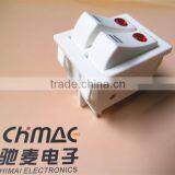 Double Rocker Switch With Lamps ON OFF White Switch T85 T55 thumbnail-1