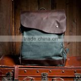 17 Blue Canvas backpacks Student laptop canvas bag Leisure Leather and Canvas Backpack School Canvas Bags leather laptop bags