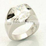Rhodium Plated 925 Solitaire Octagon AAA CZ Ring