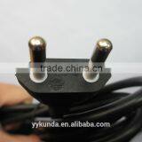 INMETRO Approval 2 Round 4.8mm Pin Brazil Power Cord