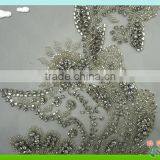 2015 Newest Sew on Tulle Flower Applique With Rhinestone thumbnail-2