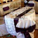Satin Rosette Table Cloth Table Runner for Wedding Banquet Quality Choice thumbnail-6