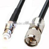 RF Cable Assembly FME Female to Mini-UHF Male Cable LMR195/RG58 for