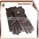Classic HEBEI Long Brown Warm Cowhide Plain Style Lined Mens Best Mens Leather Gloves