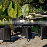 Poly wicker rattan dining set furniture with aluminum frame