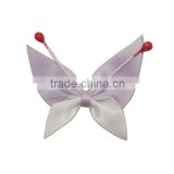 promotion gift tow color beautiful butterfly shape ribbon artificial flowers