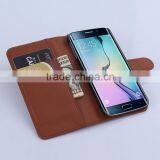 Factory Price Lichee Leather Pouch Wallet Case Folio Stand Cover Case for Samsung GALAXY S6 Edge thumbnail-2