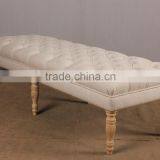 Antique European Style Upholstery Fabric Ottoman Bench Stool thumbnail-1