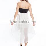 Front Zipper Fashion Ladies Off-shoulder White Party Dresses thumbnail-3