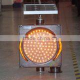 Factory Made Traffic Light 12 Inch Solar LED Amber Flashing Warning Light Road Blinker
