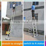 2x8 Steps 5m En131 Aluminum Folding Extension Portable Telescopic Ladder thumbnail-5