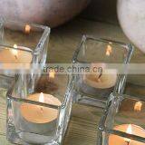 Wholesale Square Clear Glass Candle Holder, Square Glass Candlestick