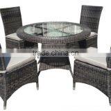 Outdoor Furniture Rattan Dining Table Set/ Round PE Wicker Table Set
