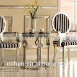 Handcraft Luxury Elegant High Back Fabric Armchair/leisure Chair/dining Chair With Stainless Steel Furnitre thumbnail-5