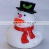 Cheap Christmas Cute Snowman Shape PVC Kids Bath Floating Toy Duck