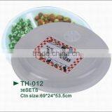 Plastic Square Rect. Microwave 3 Compartment Reusable Food Storage Containers TH-012 thumbnail-3