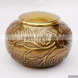 gold plated round antique brass metal indian urns