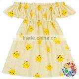 New Modern Short Sleeve off Shoulder Fancy Flower Baby Girls Dress Designs thumbnail-4