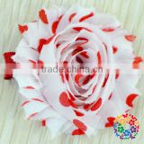 Hot Sale Red And White Wedding Decoration Artificial Flowers Beautiful Handmade Peony Shabby Flower