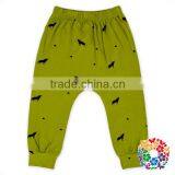 Animal Printing Olive Green 100% Soft Cotton Harem Pants Fall Boutique Long Baby Pants thumbnail-1
