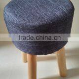 Living Room Furniture Padded Round Stool Ottoman Wooden Pouf thumbnail-3