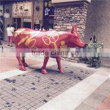 Hot Sale Promotion Resin Craft Fiberglass Life Size Cow Statue thumbnail-6