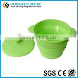 Green Silicone Foldable Pet Bowl thumbnail-3