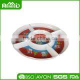 High Quality Versatile Use 5 Compartments Custom Snowman Food Divider Divided Melamine Christmas Chip and Dip thumbnail-1