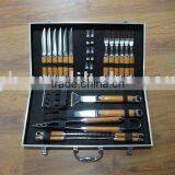 19pcs Stainless Steel Bbq Tool Set With Wooden Handle thumbnail-2