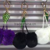 Fashion 6cm Rabbit Fur Key Ring K024-008 thumbnail-3